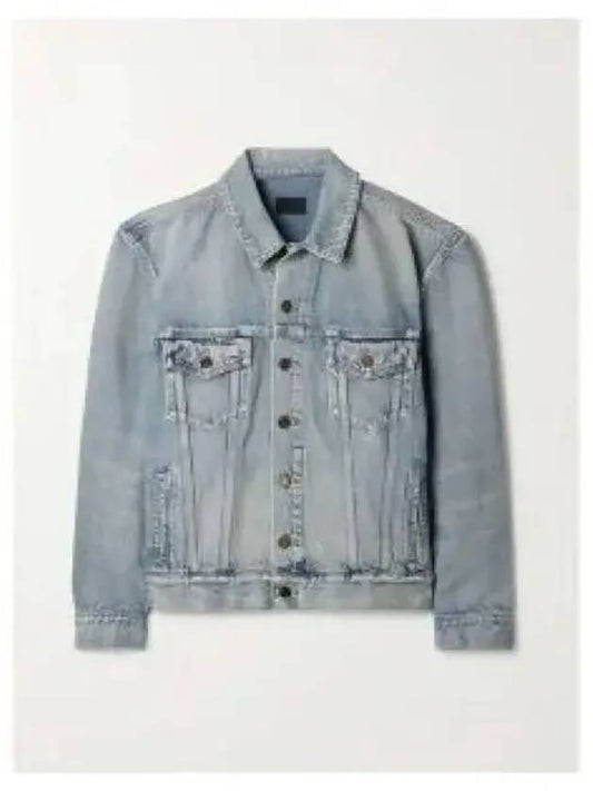Luxury Saint Laurent Oversized Fit Denim Jacket Sky Blue
