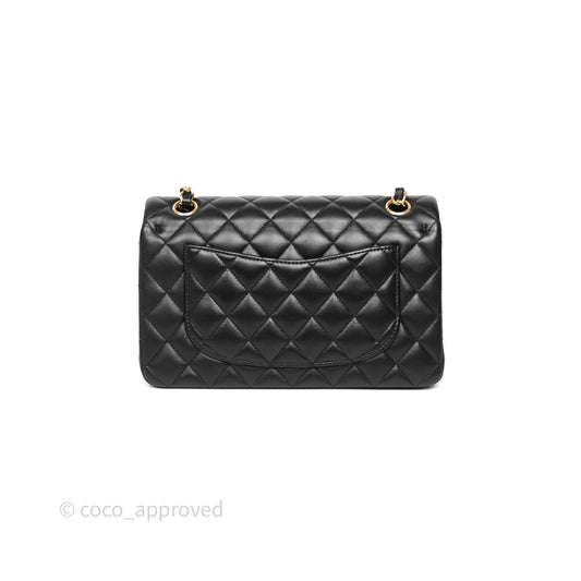 Chanel Small Classic Flap Quilted Black Lambskin Gold Hardware
