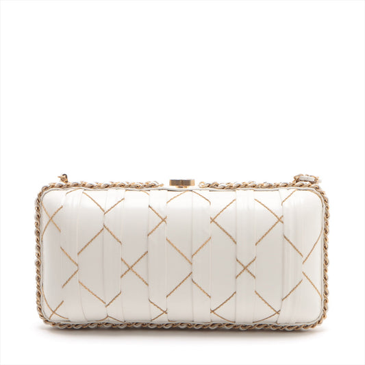 Chanel Coco Leather Chain Shoulder Bag White G 29th
