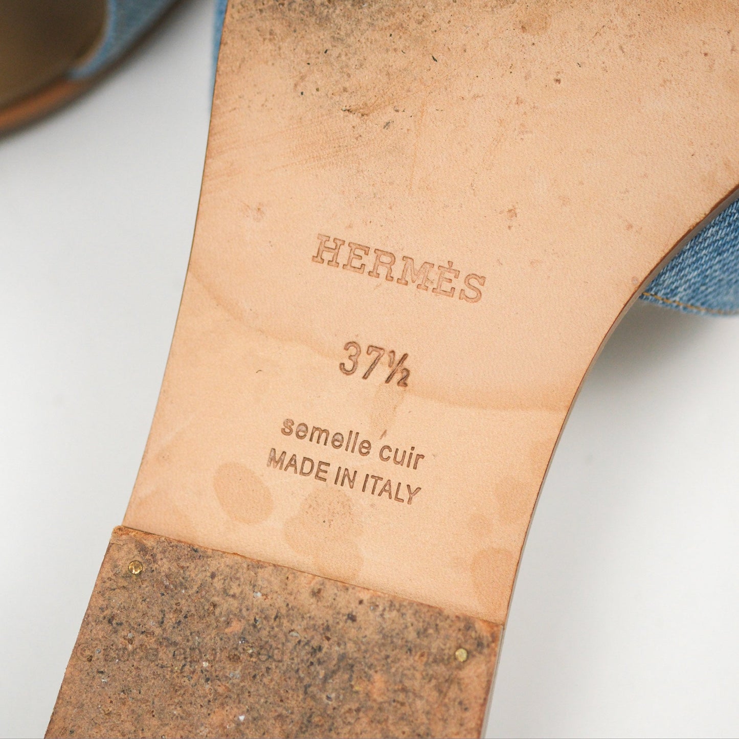 Hermès Oran Sandals Denim Size 37.5