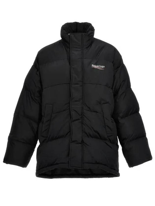 Luxury Balenciaga Political Wave Logo Padding Black