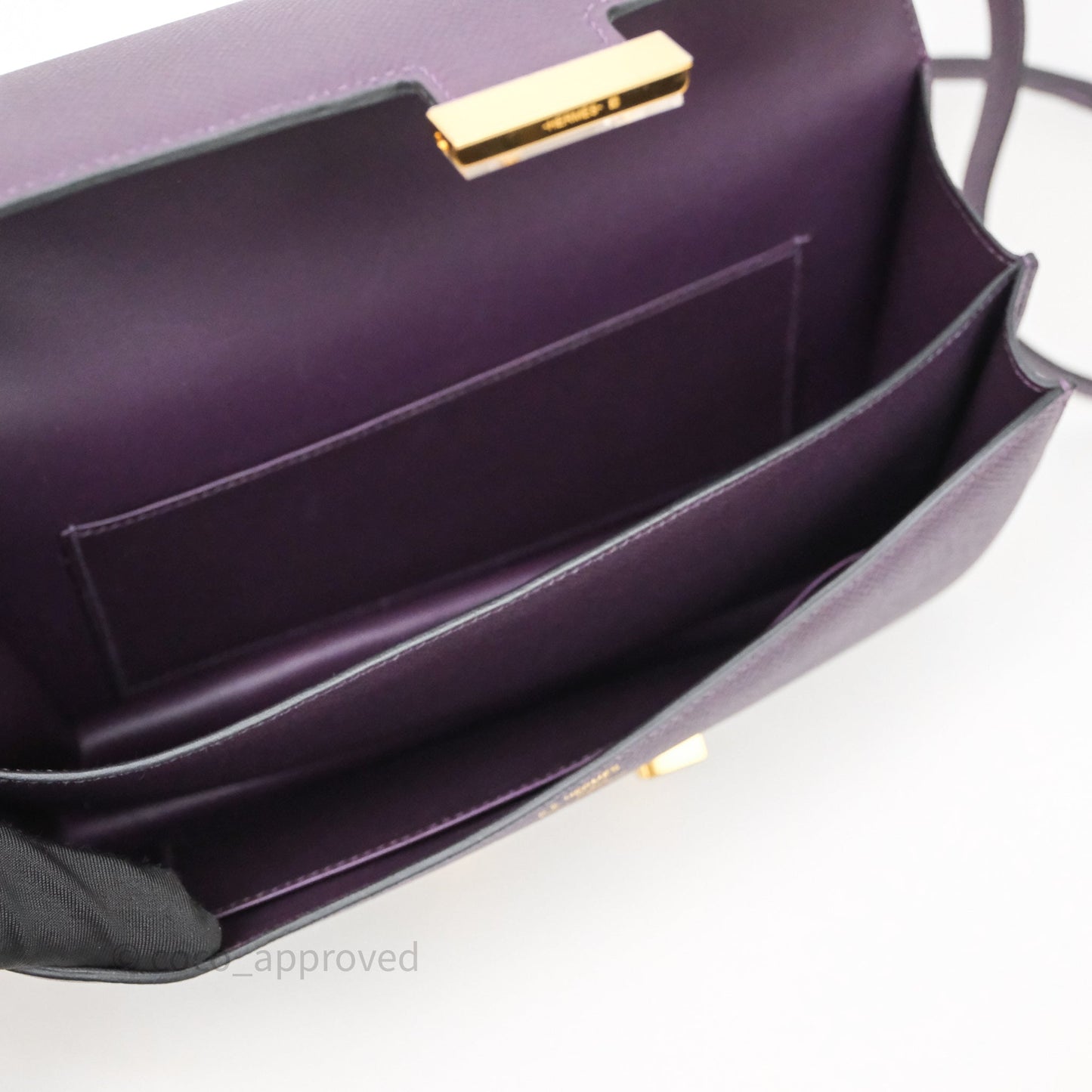 Hermès Constance Elan Raisin 59 Epsom Gold Hardware