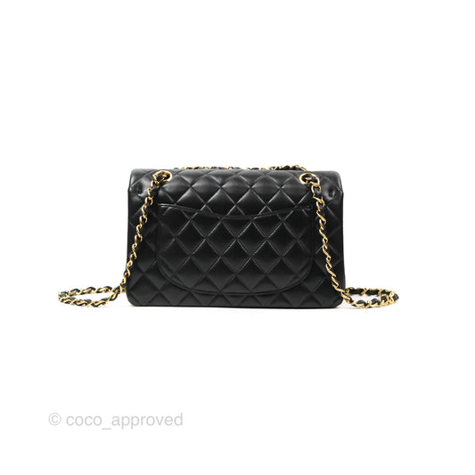 Chanel Small Classic Quilted Flap Black Lambskin Gold Hardware