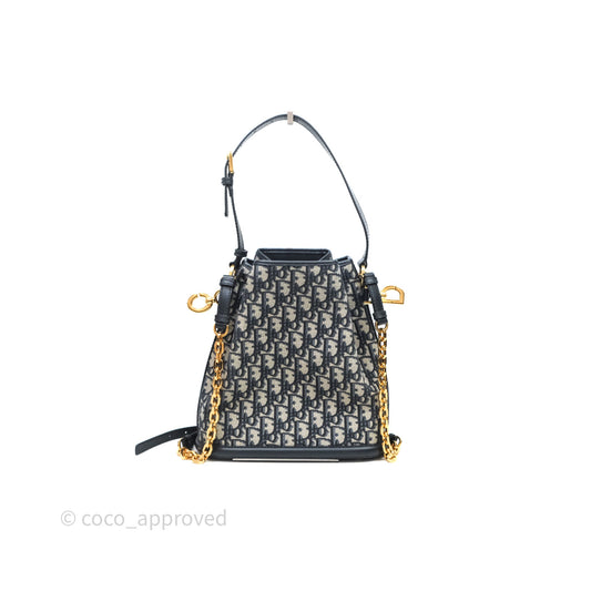 Christian Dior Medium O C'est Dior Bucket Bag Blue Dior Oblique Jacquard