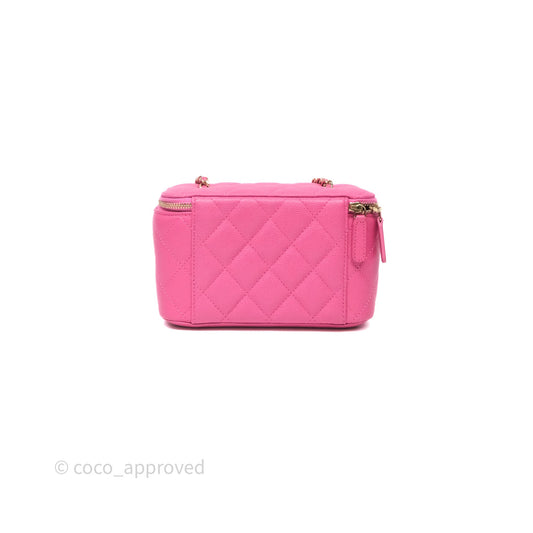 Chanel Classic Vanity With Chain Pink Caviar Gold Hardware