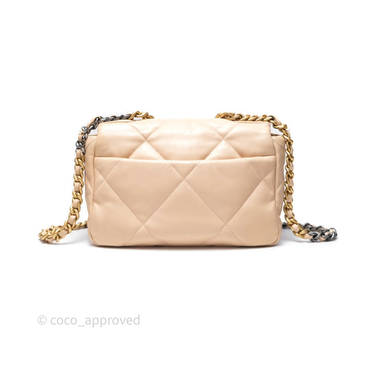 Chanel 19 Small Beige Mixed Hardware