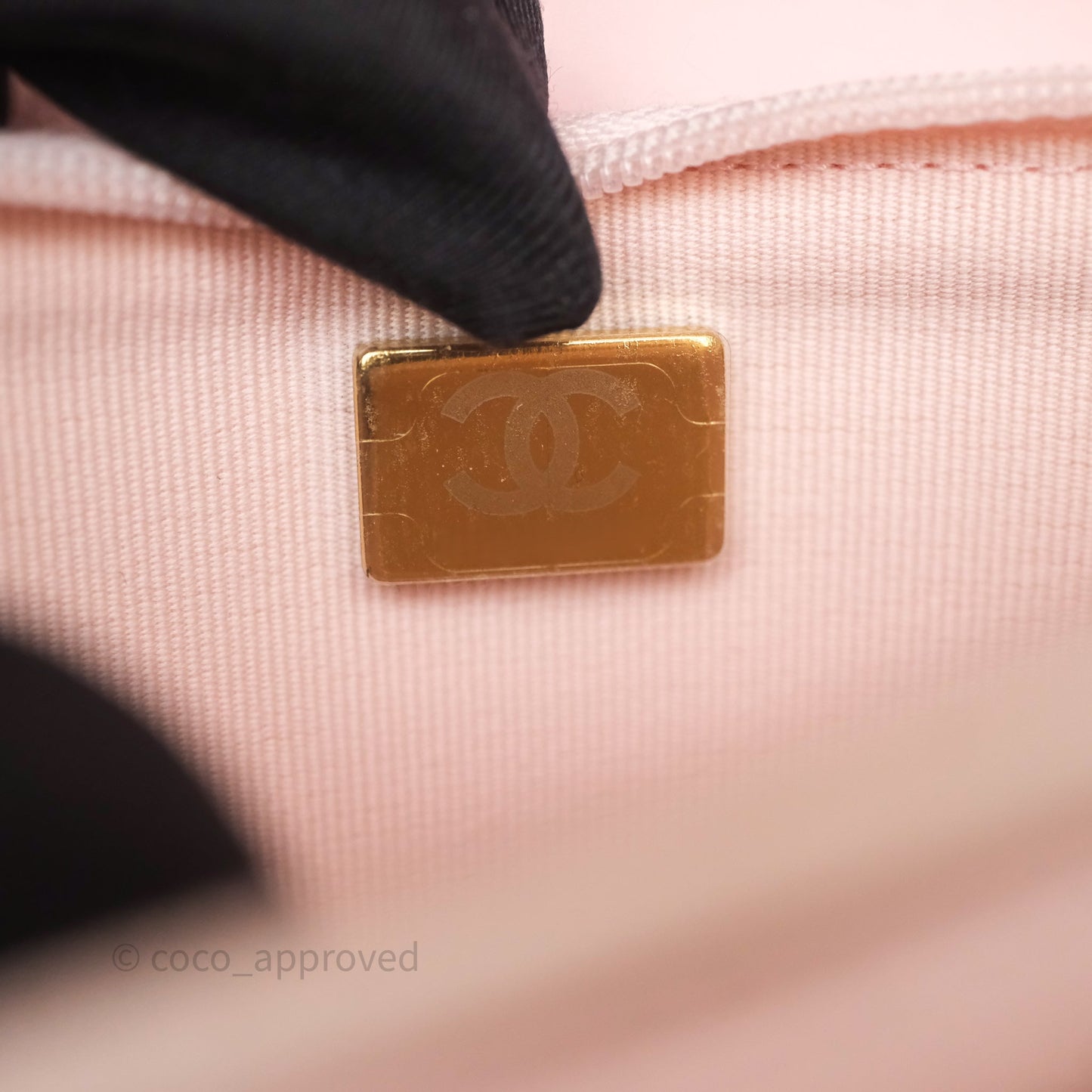 Chanel Classic Quilted Wallet on Chain WOC Light Pink Caviar Gold Hardware