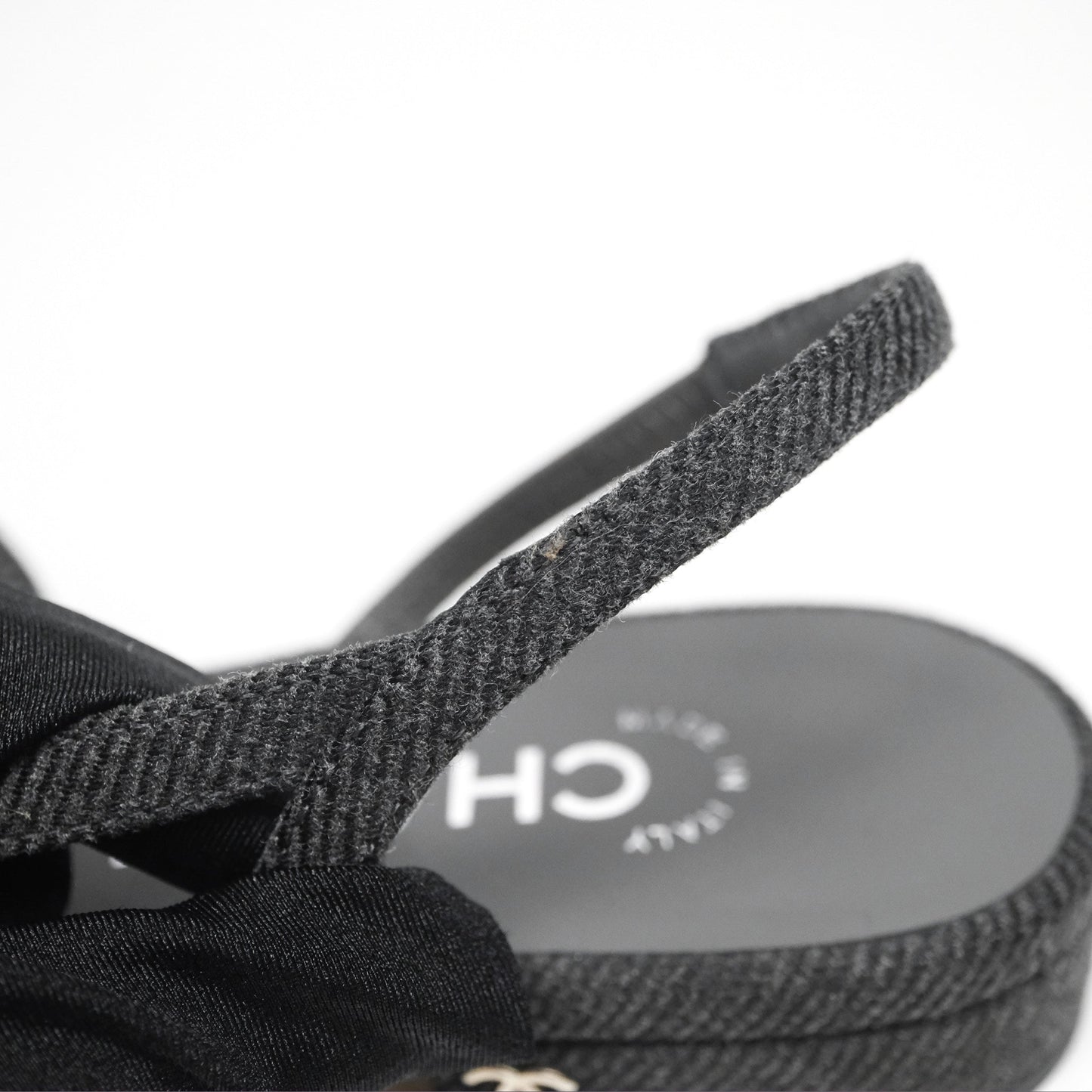 Chanel Classic Slingback Black/Grey Tweed Size 36