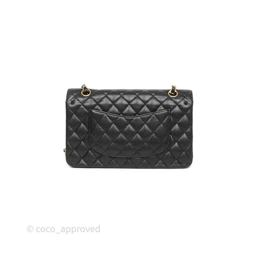 Chanel Classic M/L Medium Flap Quilted Black Caviar Gold Hardware
