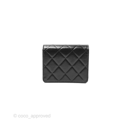 Chanel 31 Card Holder Shiny Black Calfskin Gold Hardware 24C