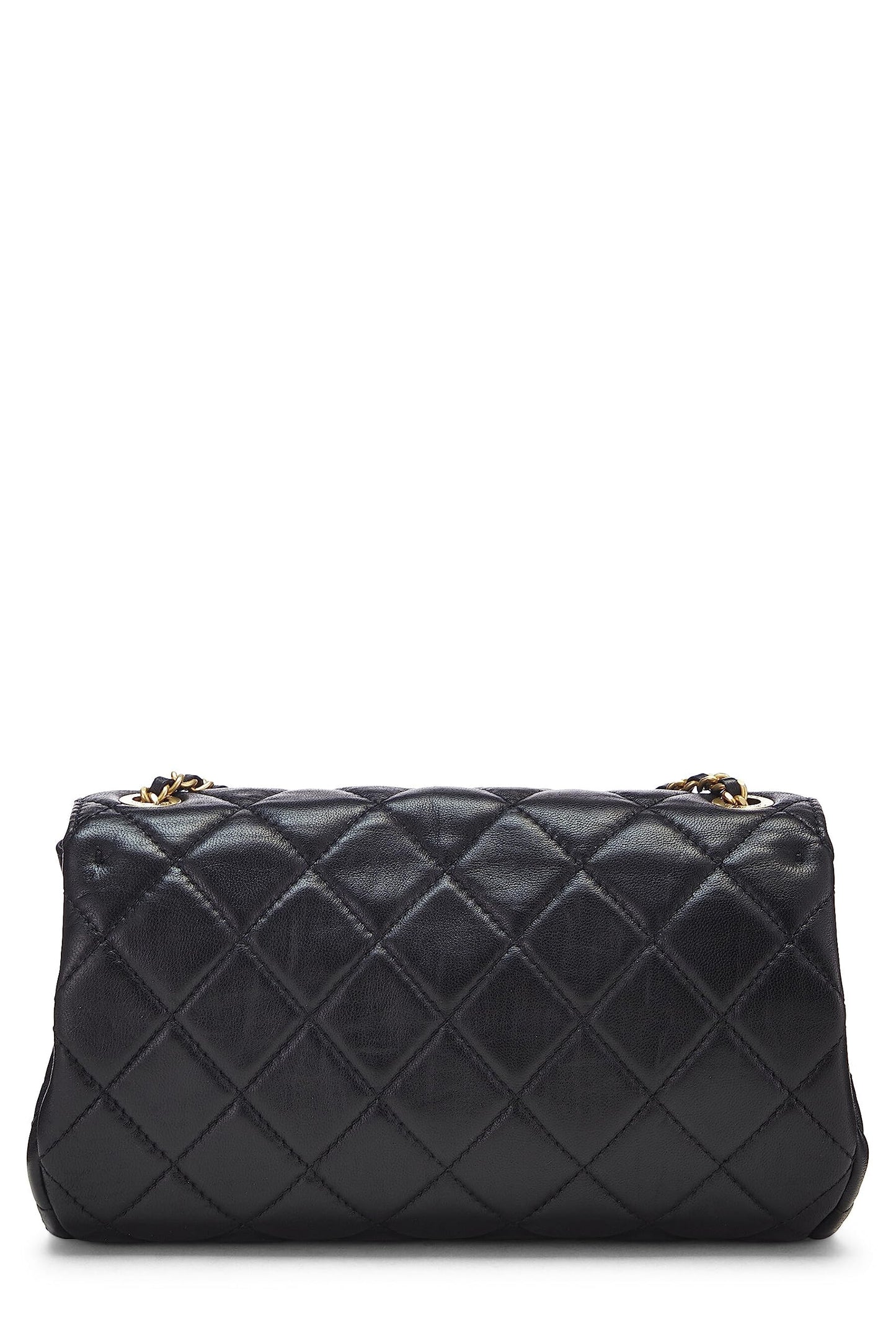 Chanel, Black Quilted Lambskin Chain Flap Small, Black