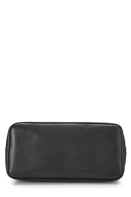 Chanel, Black Quilted Caviar Medallion Tote, Black