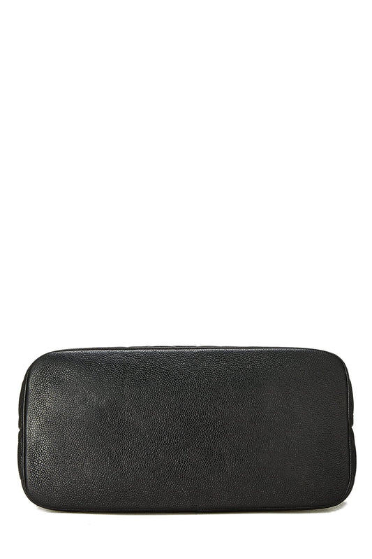 Chanel, Black Quilted Caviar Medallion Tote, Black