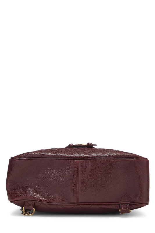 Chanel, Burgundy Quilted Caviar Backpack Large, Burgundy