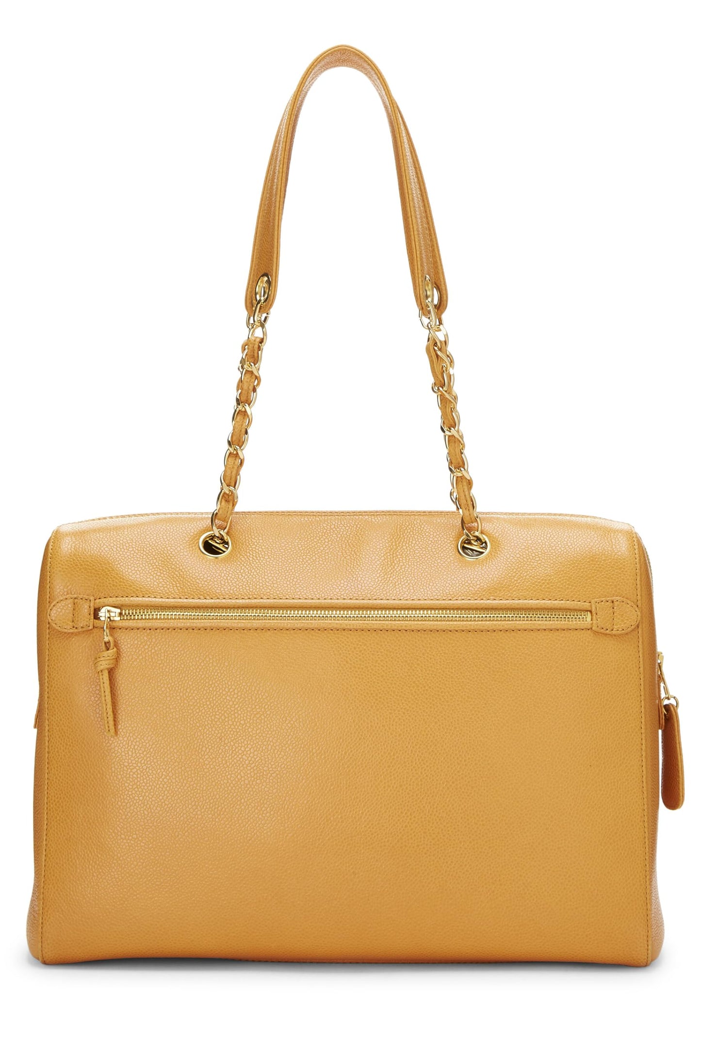 Chanel, Orange Caviar Zip Tote Small, Orange