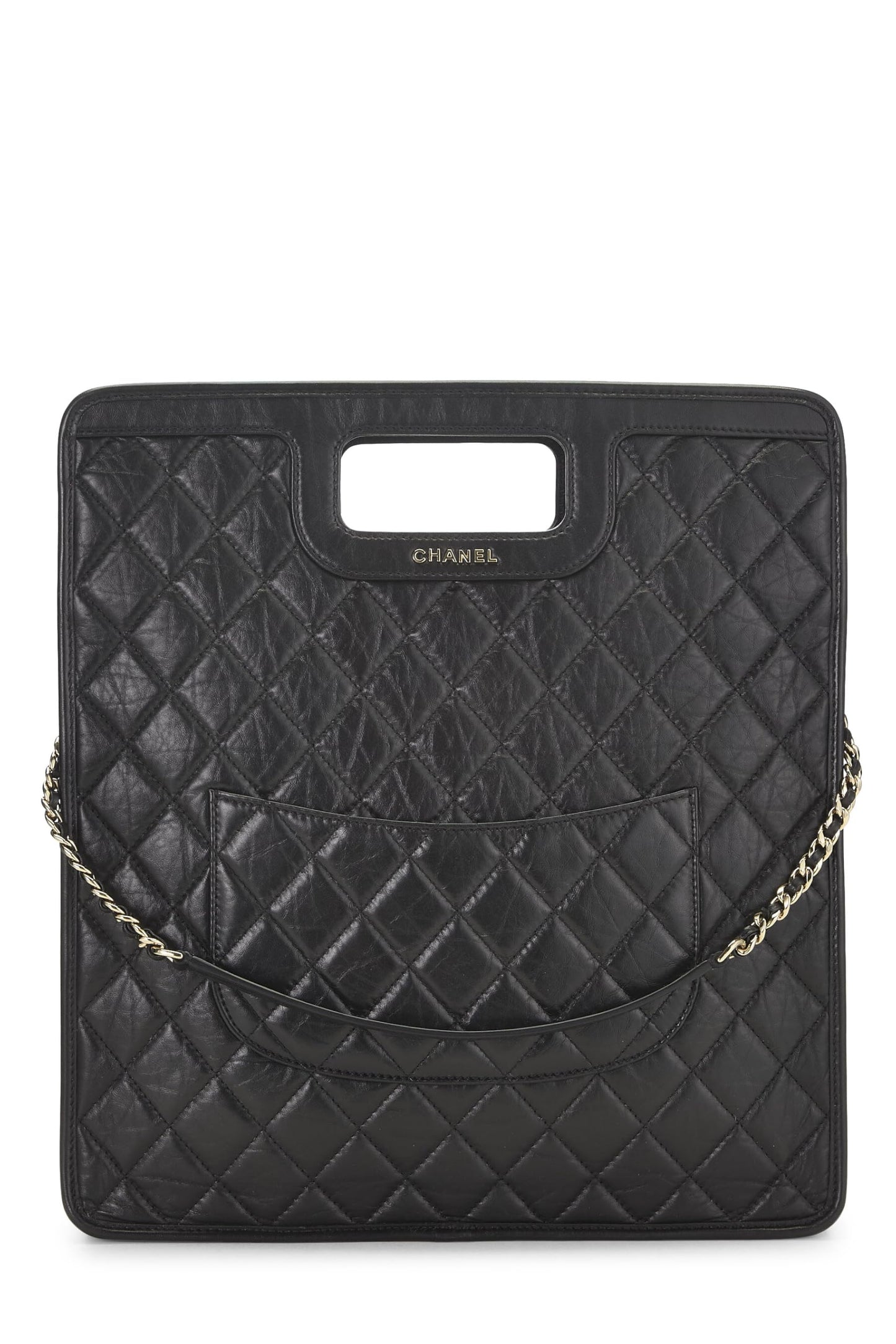 Chanel, Black Calfskin Charms Shopping Bag Large, Black
