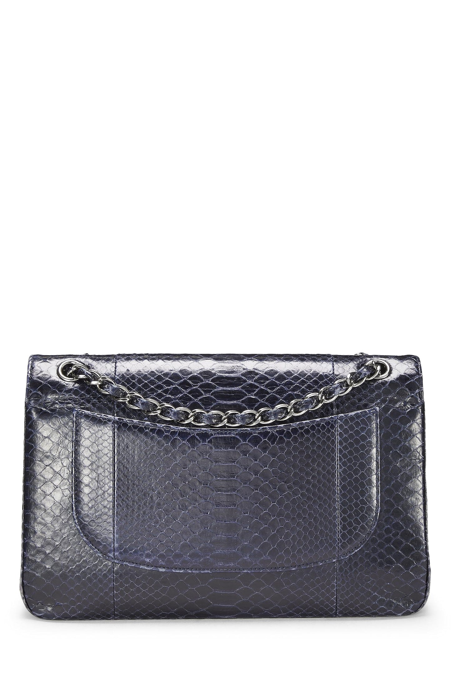 Chanel, Navy Python New Classic Double Flap Jumbo, Navy
