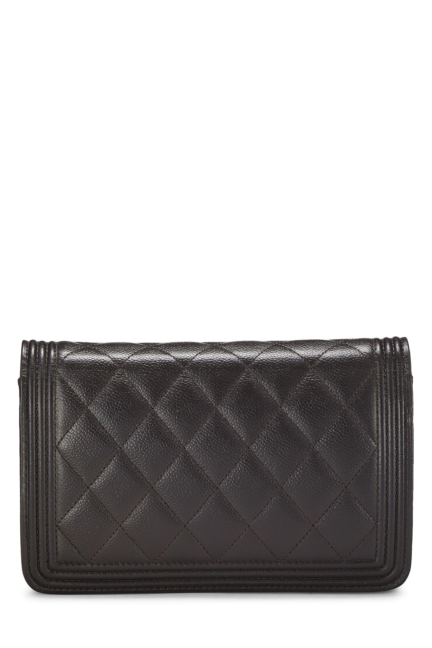 Chanel, Brown Quilted Caviar Boy Wallet on Chain (WOC), Brown