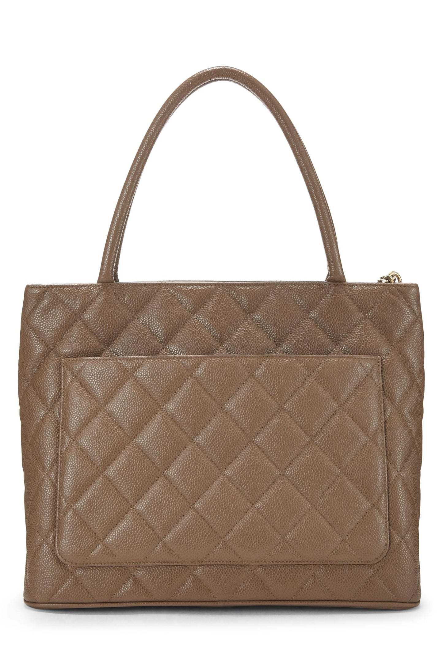 Chanel, Brown Quilted Caviar Medallion Tote, Brown