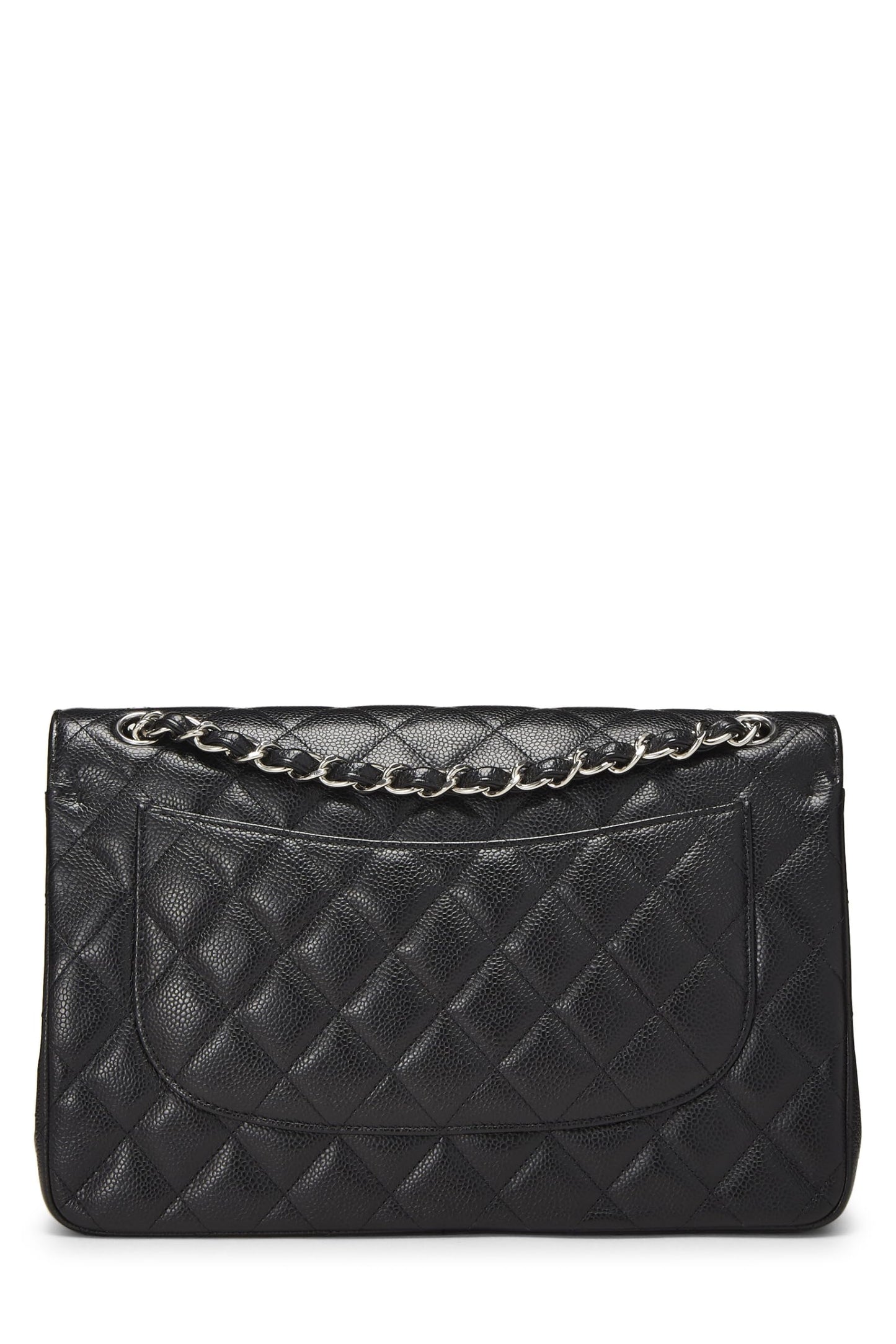 Chanel, Black Quilted Caviar New Classic Flap Jumbo, Black