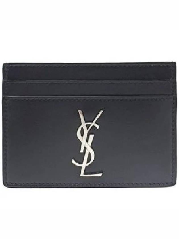Luxury Saint Laurent Monogram Card Case in Smooth Leather Black