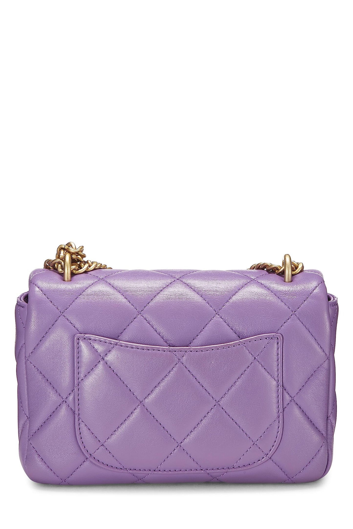 Chanel, Purple Lambskin Pending CC Square Flap Mini, Purple