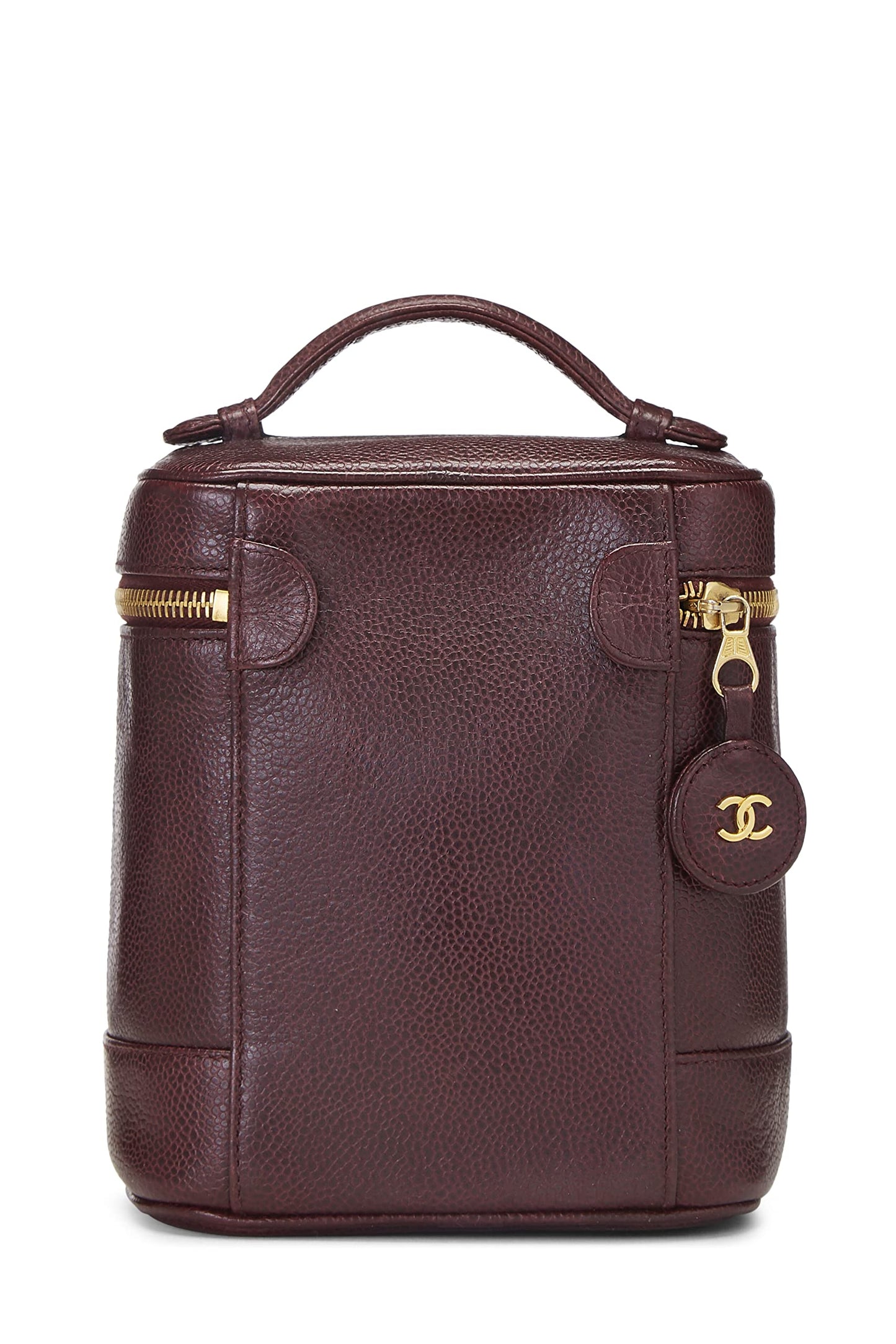 Chanel, Burgundy Caviar Timeless Vanity, Burgundy