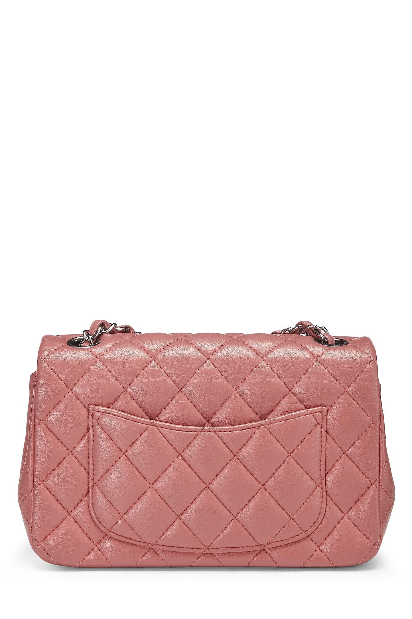 Chanel, Pink Quilted Lambskin Rectangular Flap Mini, Pink
