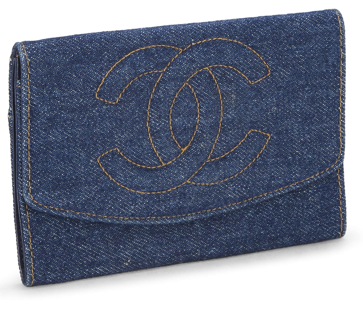 Chanel, Blue Denim Wallet, Blue