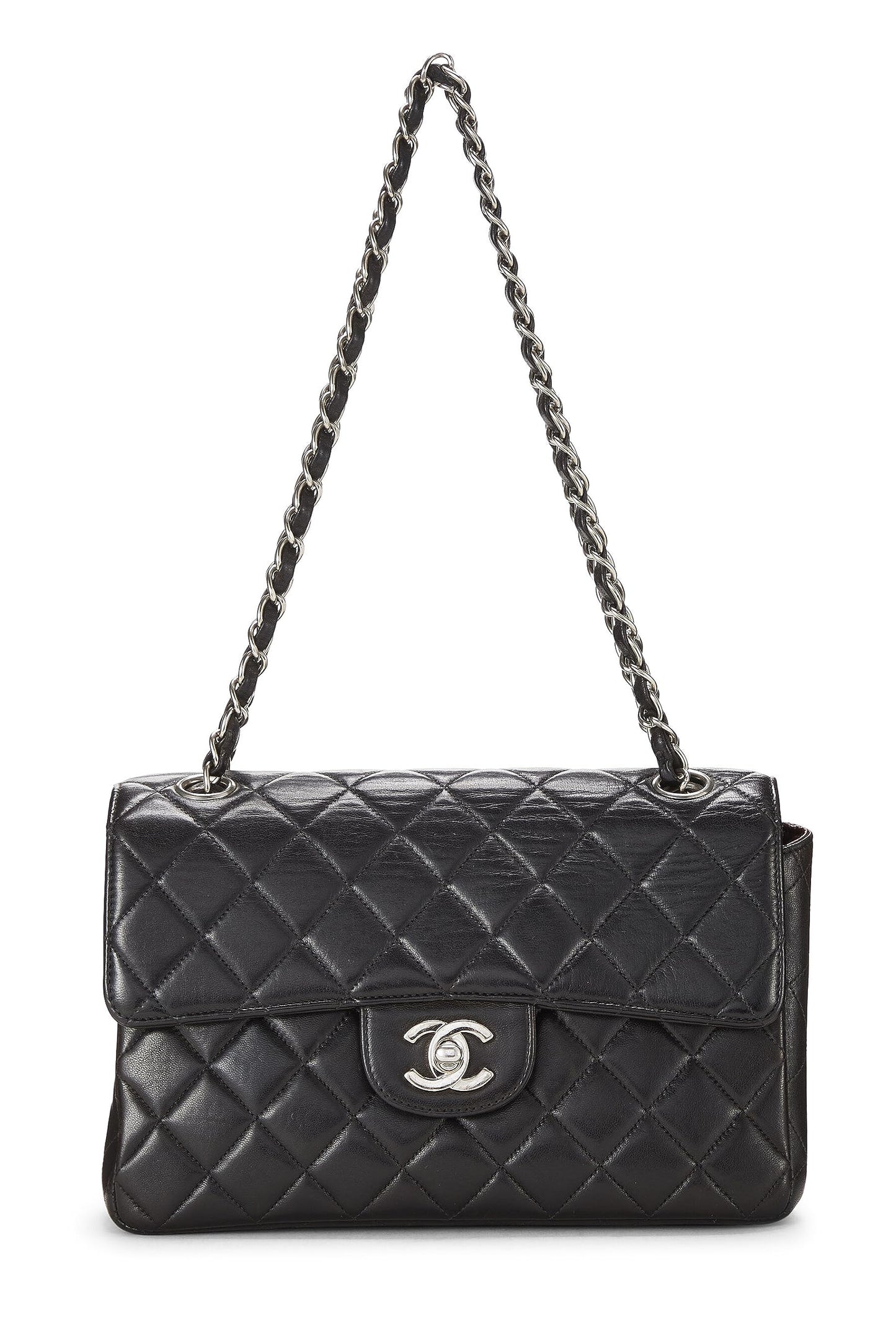 Chanel, Black Quilted Lambskin Double Sided Flap Small, Black