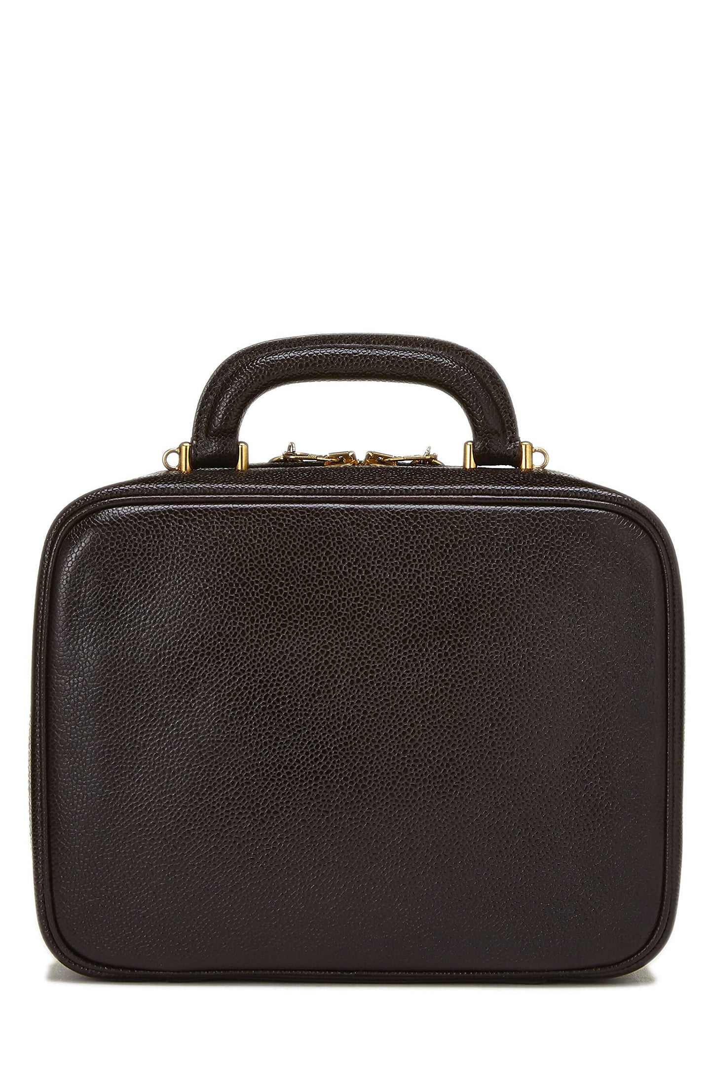Chanel, Brown Caviar Lunch Box Vanity, Brown