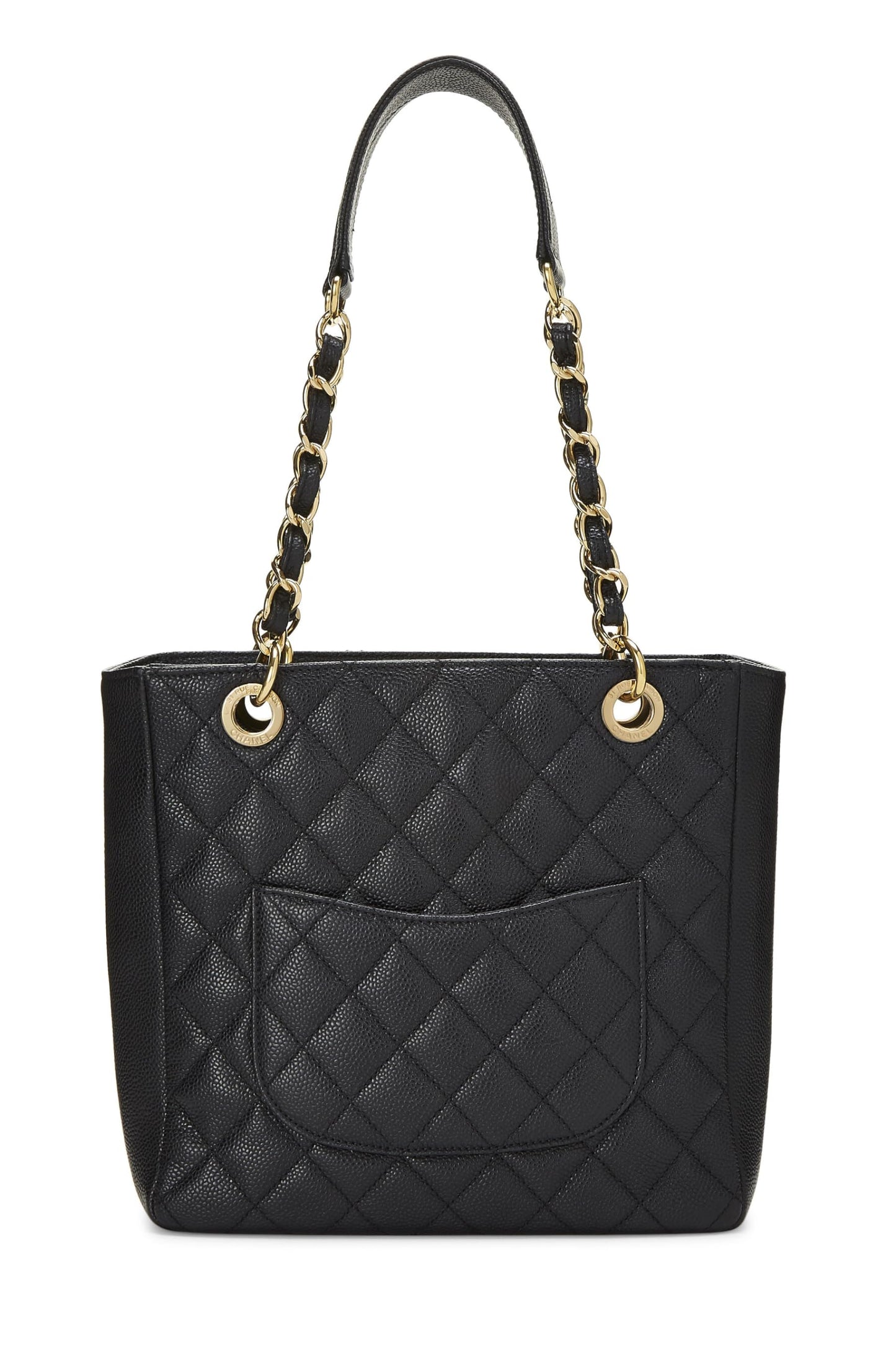 Chanel, Black Quilted Caviar Petite Shopping Tote (PST), Black