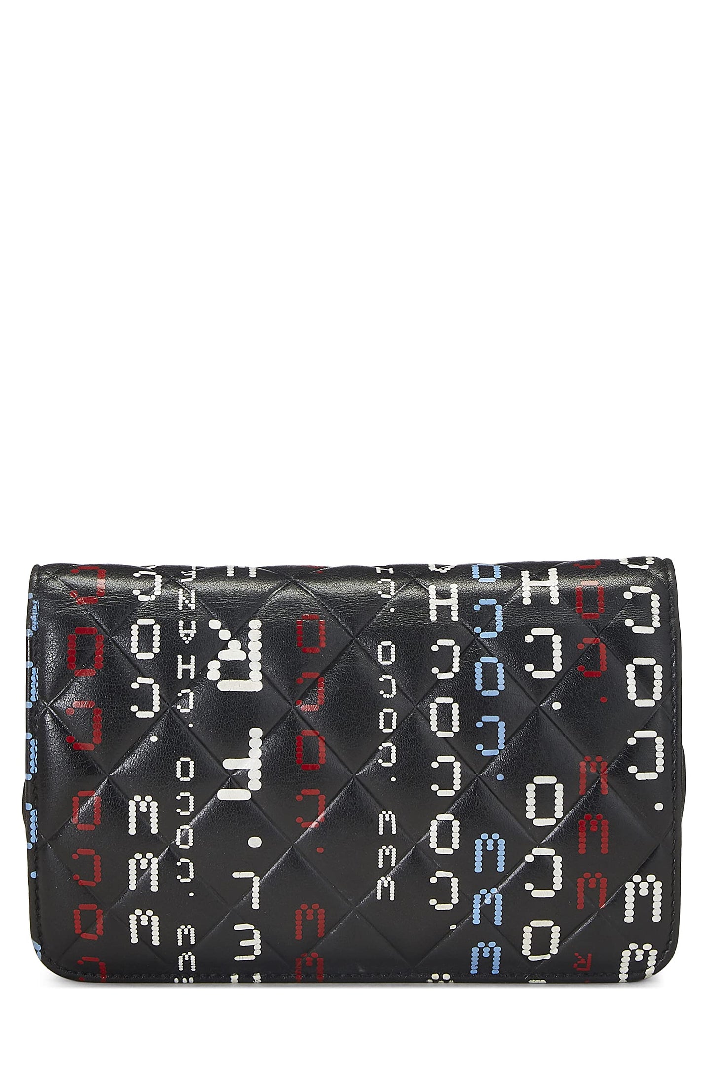 Chanel, Black & Multicolor Lambskin Data Center Wallet on Chain (WOC), Black