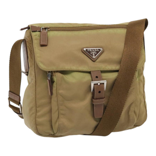 Luxury Prada Shoulder Bag Nylon Beige 83490