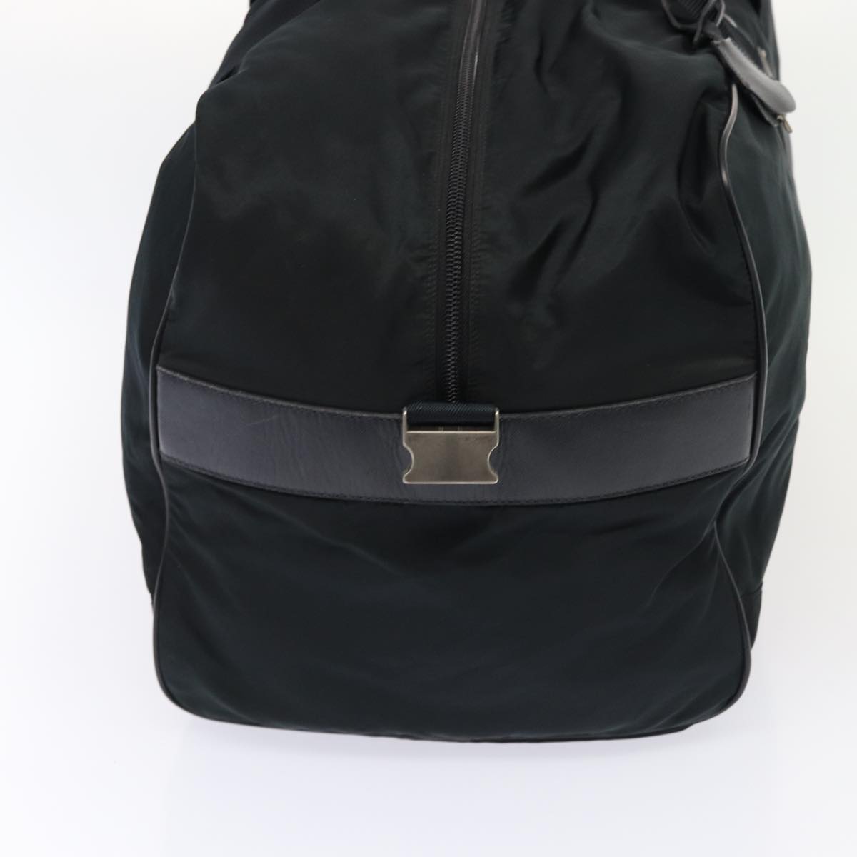 Luxury Prada Boston Bag Nylon Black Silver 83519