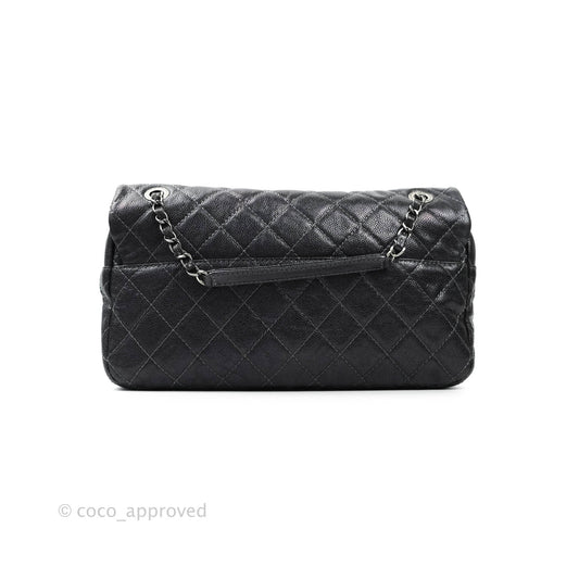 Chanel Jumbo Easy Flap Bag Caviar Dark Grey Ruthenium Hardware