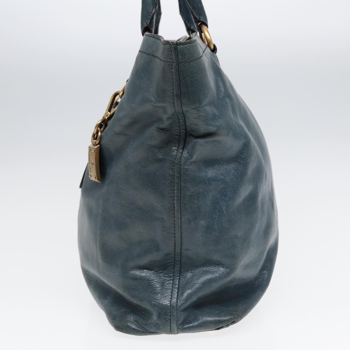 Luxury Prada Tote Bag Leather Navy 83700