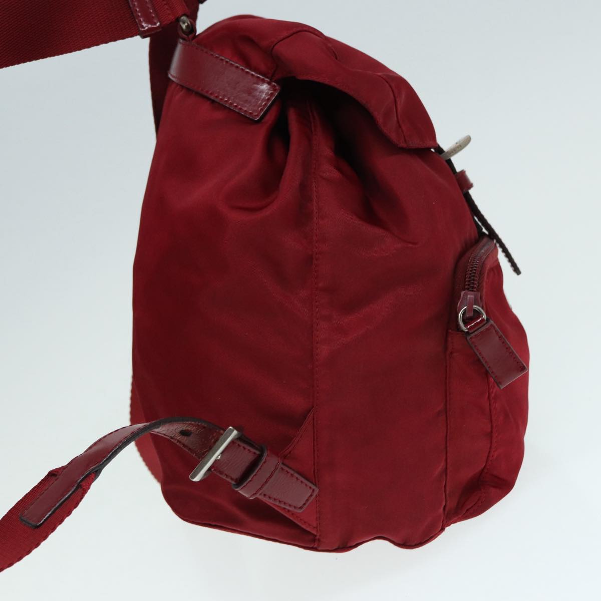 Luxury Prada Backpack Nylon Red Silver 84094