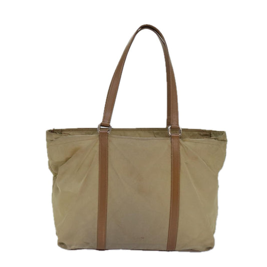 Luxury Prada Tote Bag Nylon Beige Silver 84544