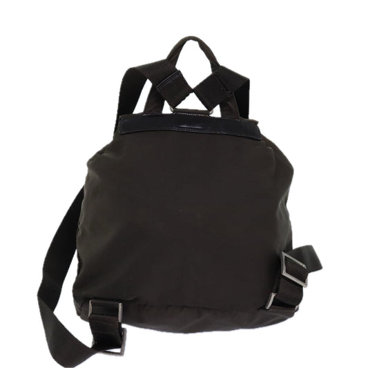 Luxury Prada Backpack Nylon Brown Silver 84546