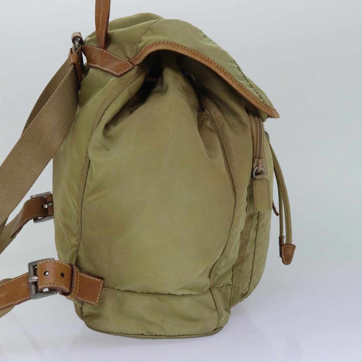 Luxury Prada Backpack Nylon Cream Silver 84575