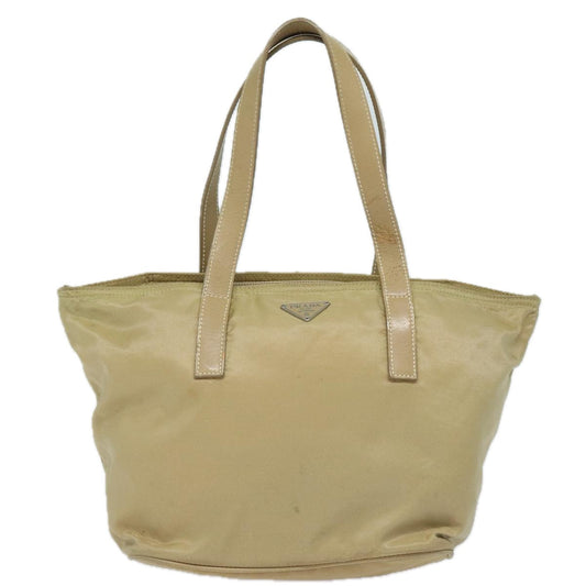 Luxury Prada Hand Bag Nylon Silver Beige 84643