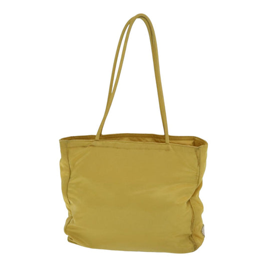 Luxury Prada Tote Bag Nylon Yellow Silver 84670