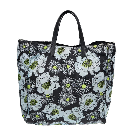 Luxury Prada Tote Bag Nylon Black Blue Silver 85287