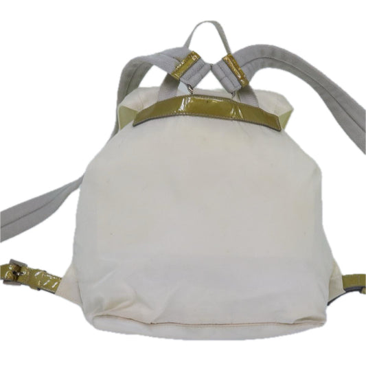 Luxury Prada Backpack Nylon White Silver 85291