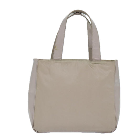 Luxury Prada Tote Bag Enamel nylon Silver White 85365