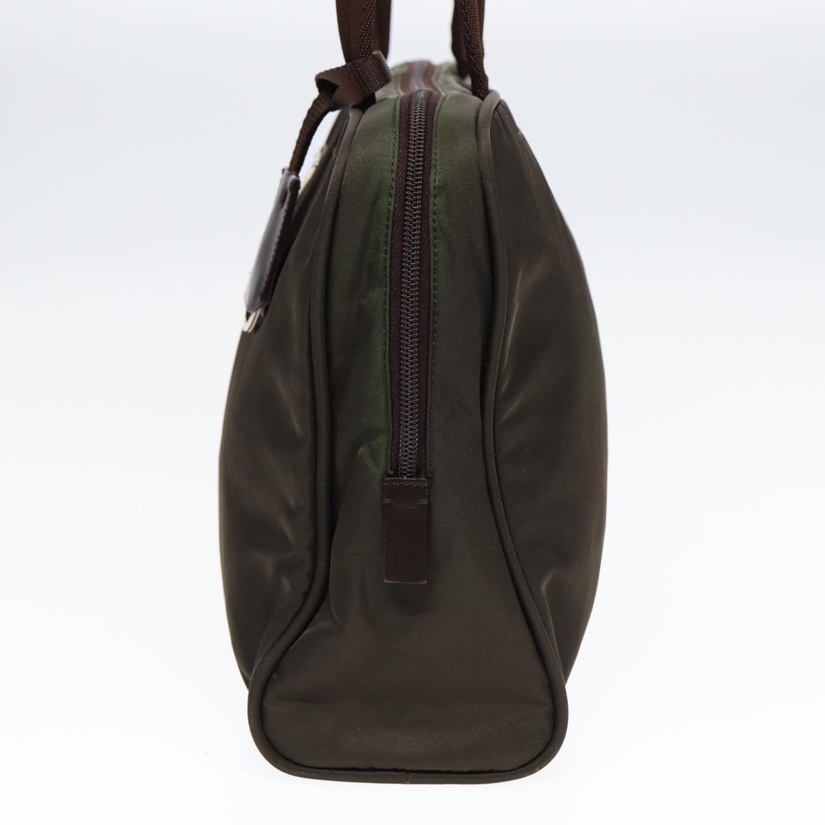 Luxury Prada Tote Bag Nylon Khaki Silver 85398