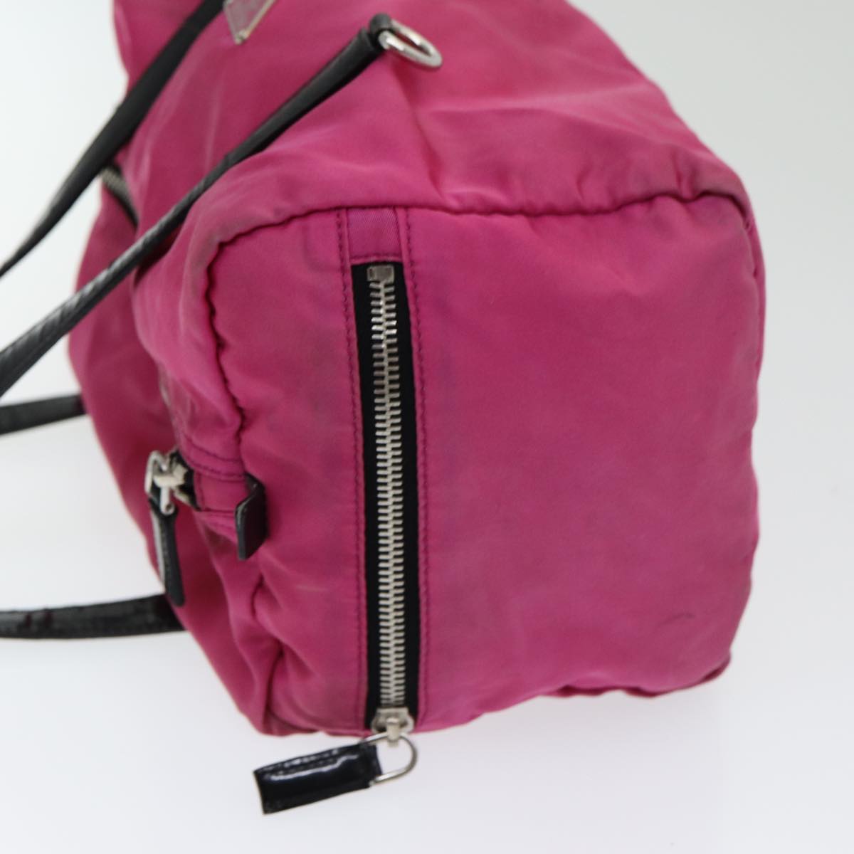 Luxury Prada Hand Bag Nylon Pink Silver 85465