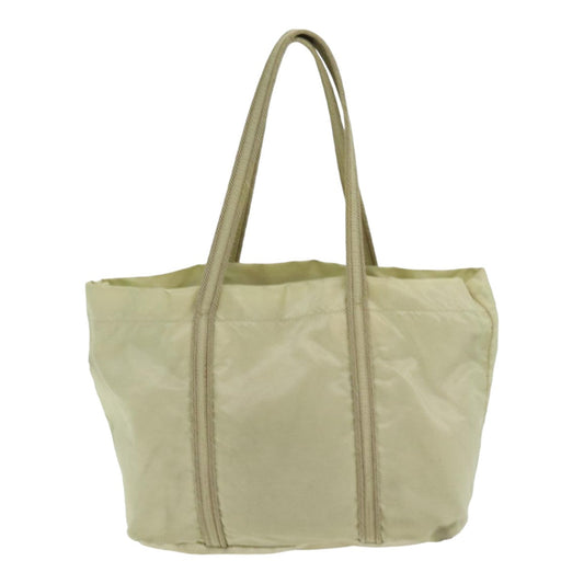 Luxury Prada Hand Bag Nylon Silver Beige 85481