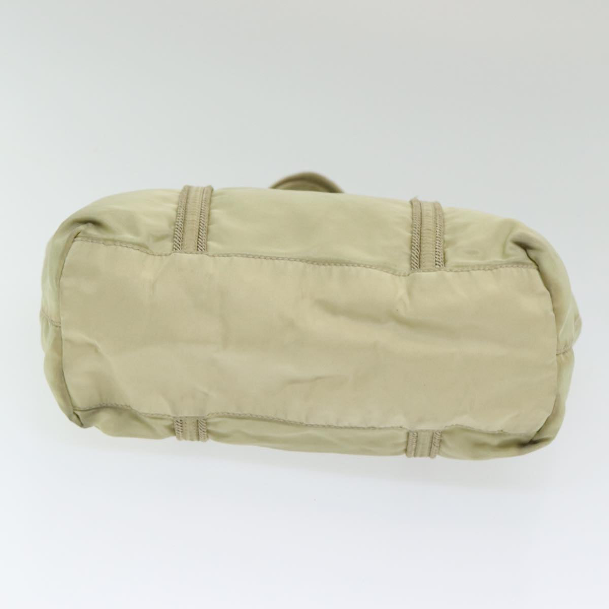 Luxury Prada Hand Bag Nylon Silver Beige 85481